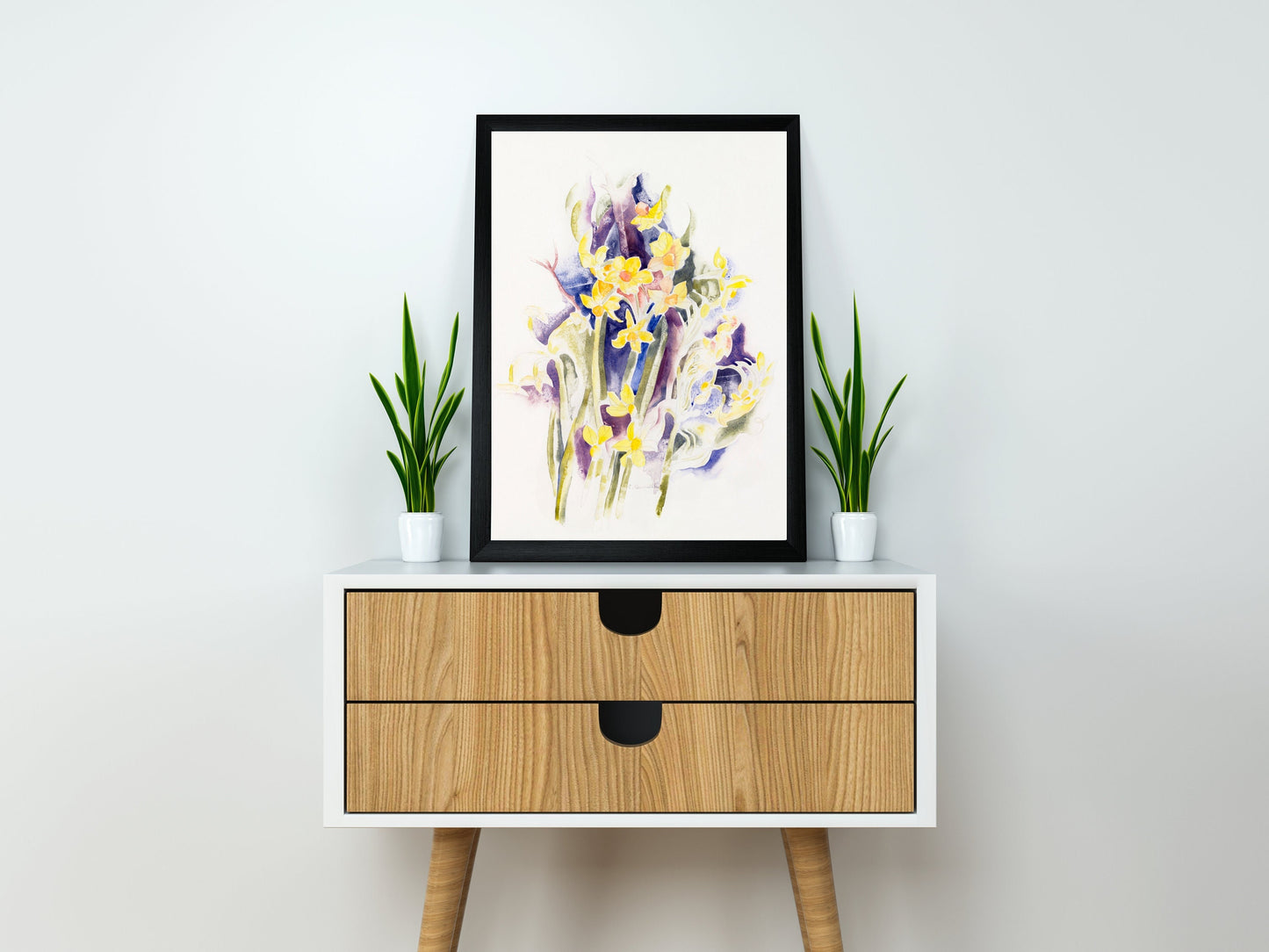 Small Daffodils by Charles Demuth | Charles Demuth Wall Art | Flower Painting Illustration | Flower Wall Art | Kitchen Wall Decor | Flowers