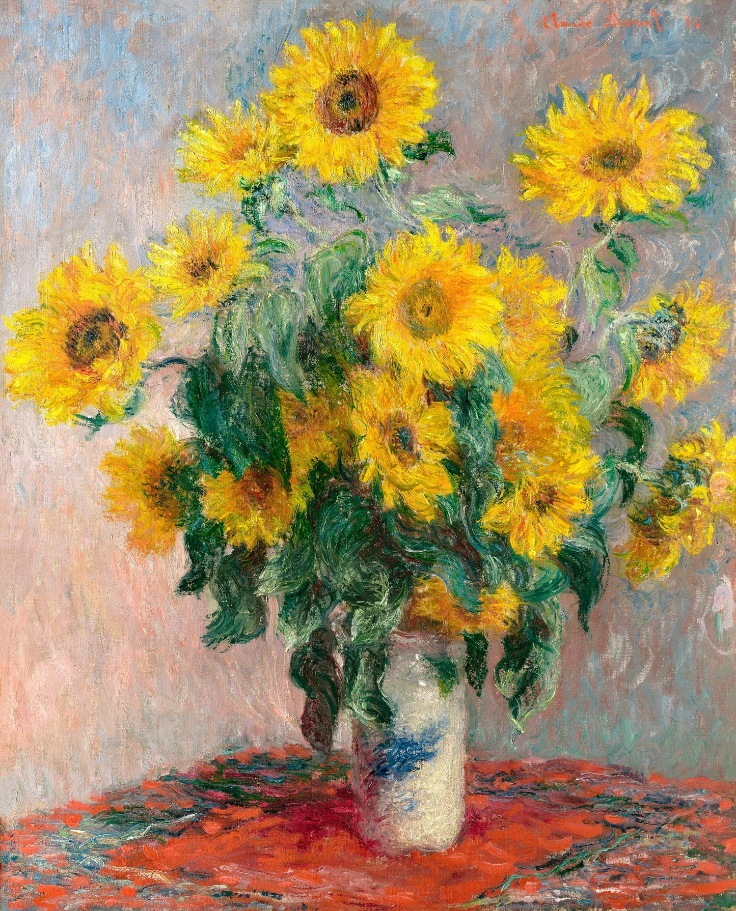 Bouquet of Sunflowers (1881) by Claude Monet Print | Monet Wall Art |  Claude Monet Print | Monet Painting Prints | Flowers Bouquet Wall Art