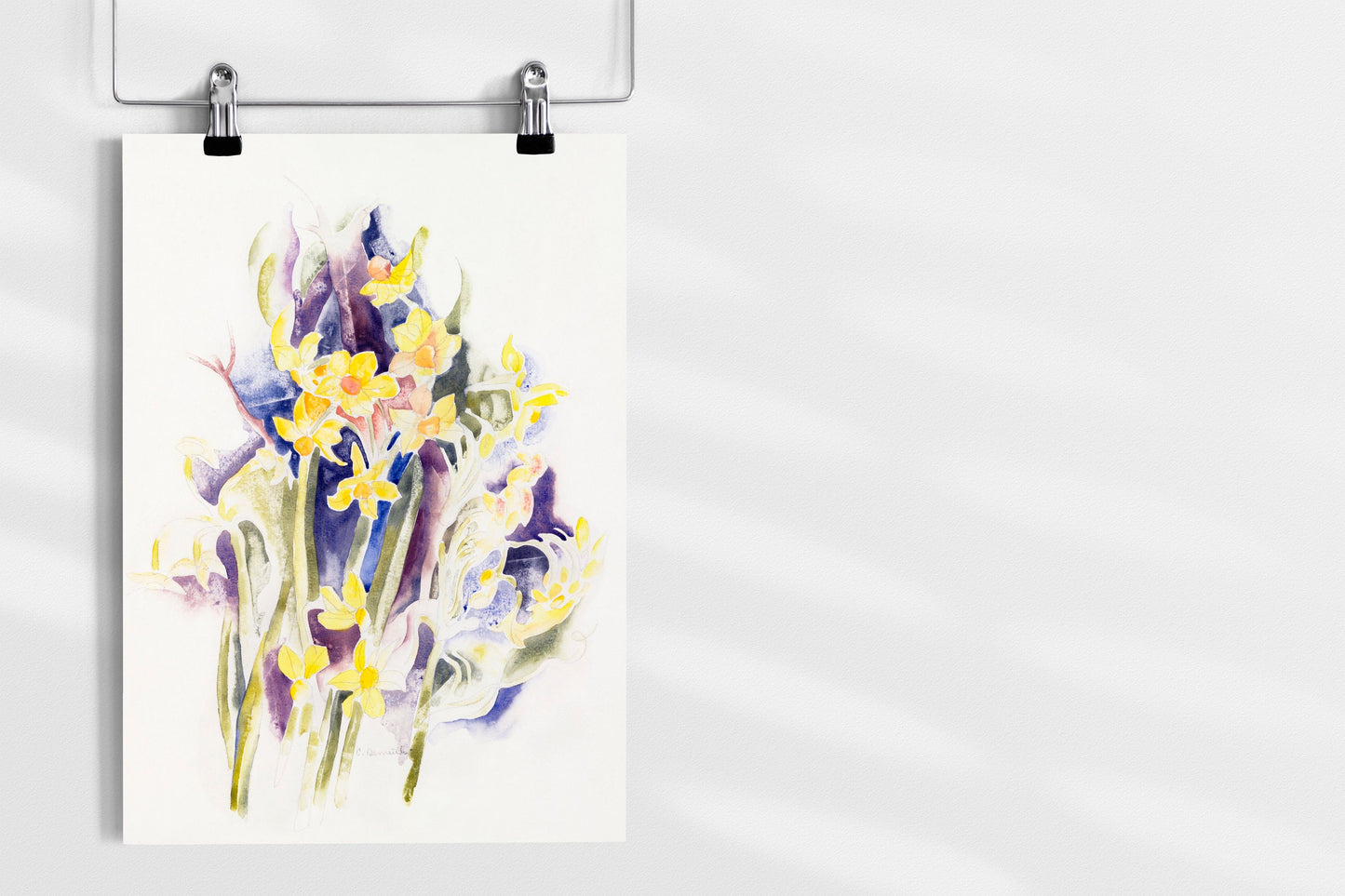 Small Daffodils by Charles Demuth | Charles Demuth Wall Art | Flower Painting Illustration | Flower Wall Art | Kitchen Wall Decor | Flowers