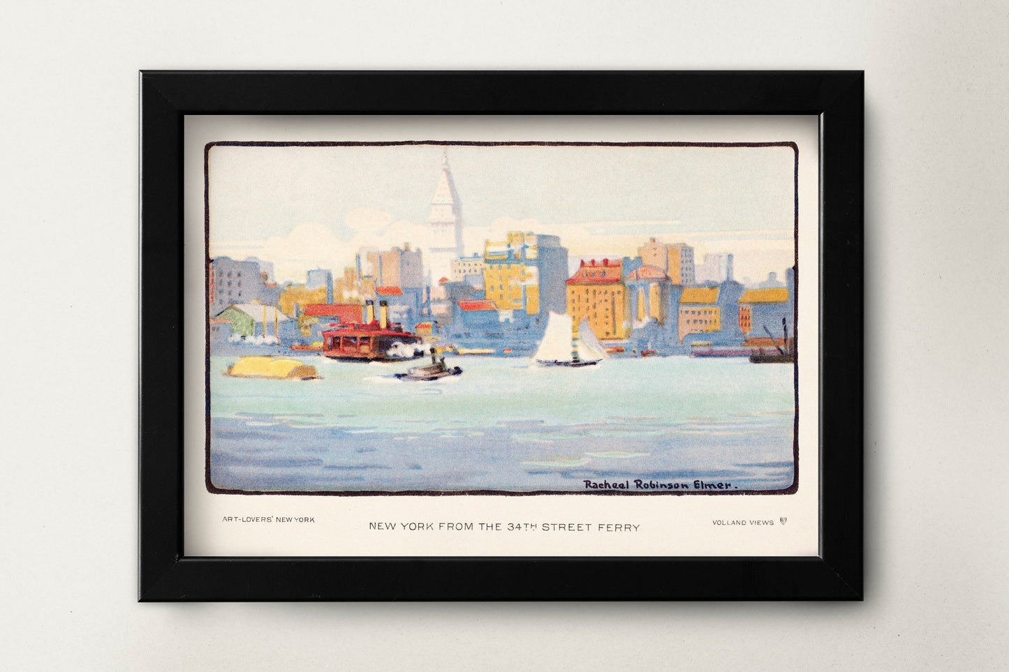 New York from the 34th Street Ferry (1914) by Rachael Robinson Elmer | New York Wall Art | Landscape Wall Art | New York Painting Prints