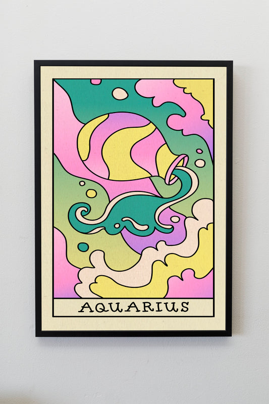 Aquarius Posters | Aquarius Astrology Gift | Aquarius Zodiac Sign Poster | Aquarius Horoscope Prints | Aquarius Star Sign Poster
