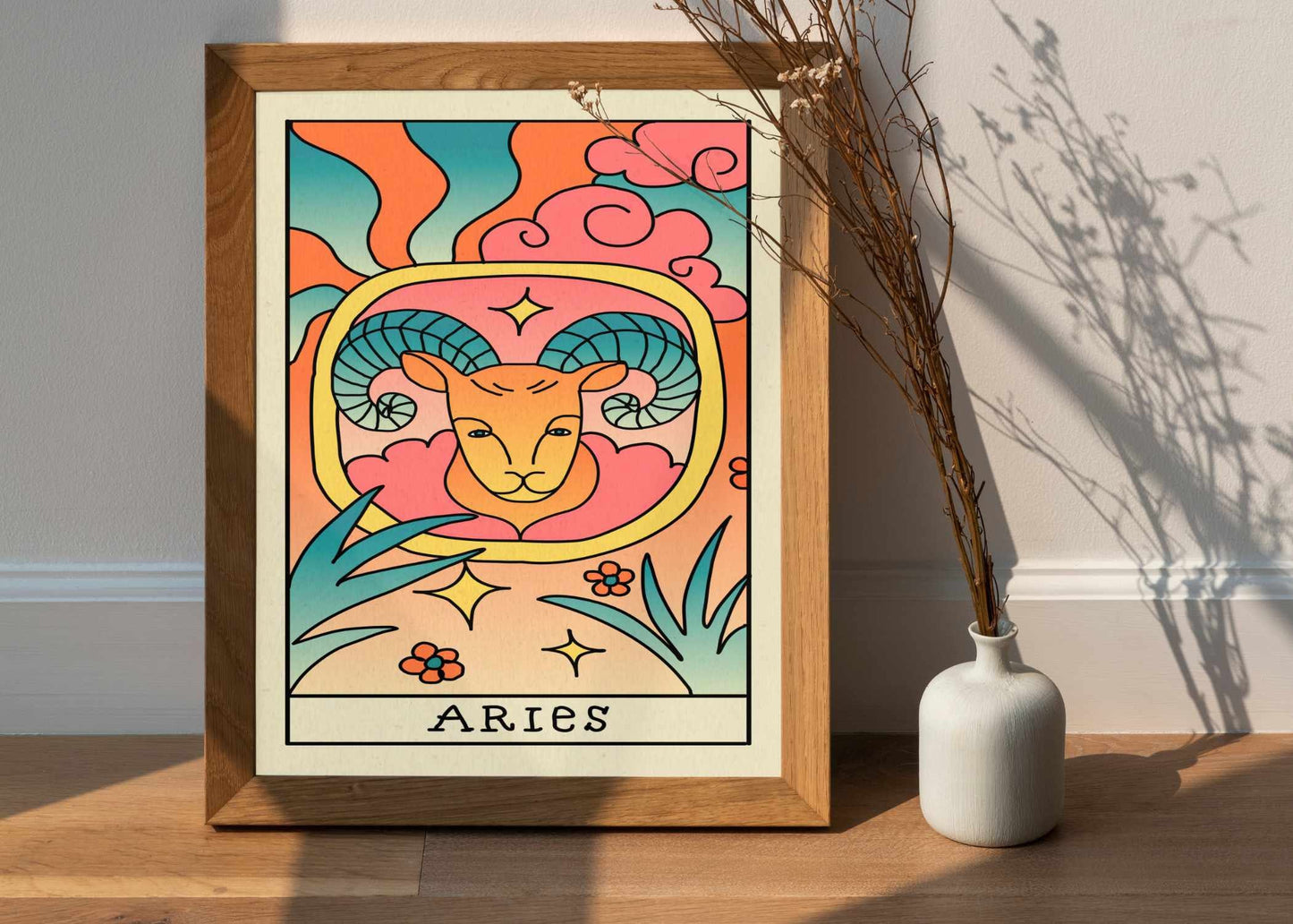 Aries Star Sign Print | Aries Astrology Gift | Aries Zodiac Sign Poster | Aries Wall Art | Aries Horoscope poster | Aries Zodiac Decor