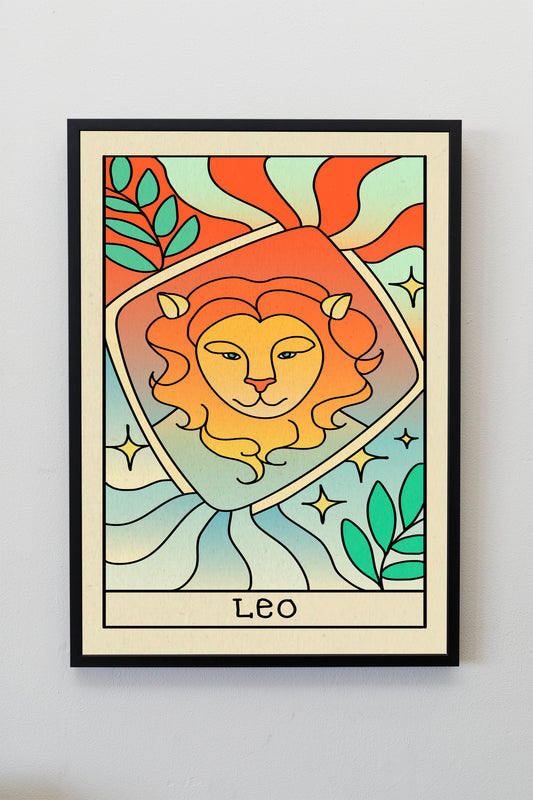 Leo Astrology Gift | Leo Star Sign Gift | Leo Horoscope Prints | Leo Zodiac Sign Poster | Astrology Lover Gift | Spiritual Wall Art