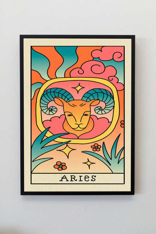 Aries Star Sign Print | Aries Astrology Gift | Aries Zodiac Sign Poster | Aries Wall Art | Aries Horoscope poster | Aries Zodiac Decor