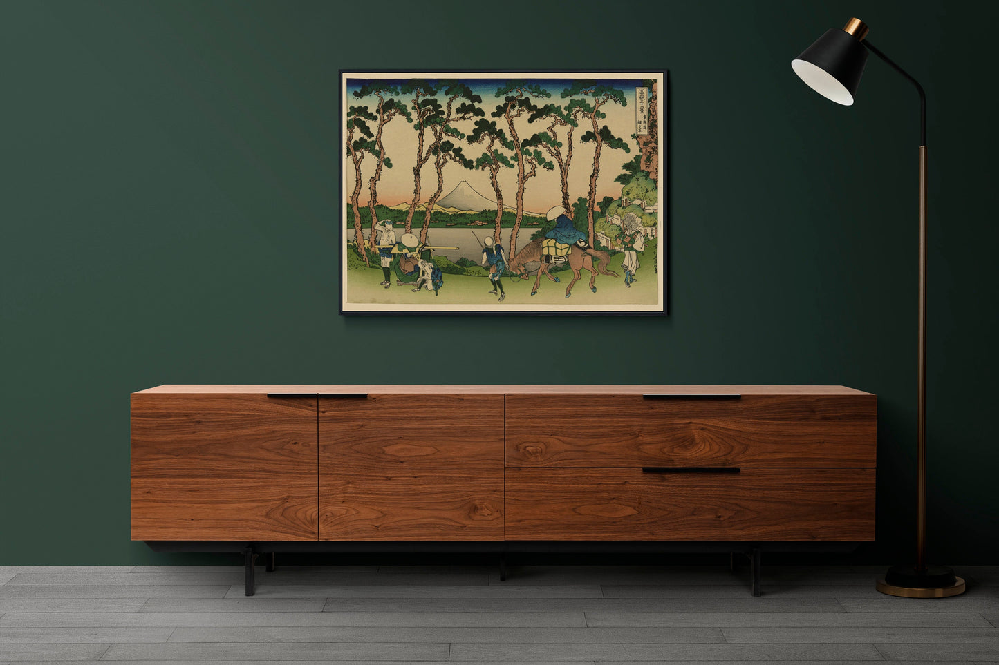 Japanese Art Poster | Landscape Wall Art | Mountain Prints | Nature Prints | Entryway Artwork | Hodogaya on the Tōkaidō