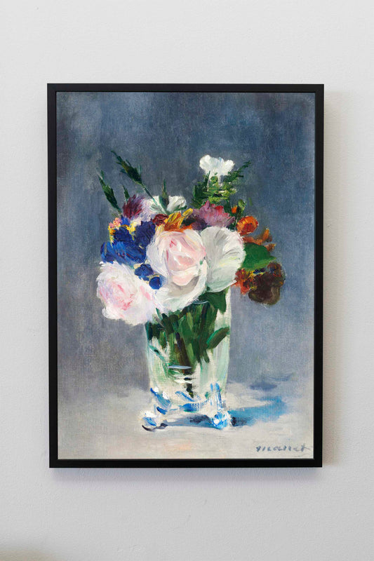 Flowers in a Crystal Vase by Edouard Manet | Flower Wall Art | Aesthetic Room Decor | Flowers Bouquet Wall Art | Kitchen Wall Decor