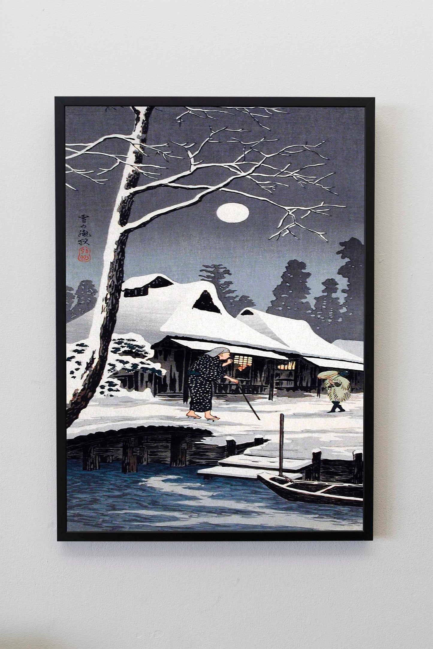 Moonlight on Snow by Hiroaki Takahashi Japanese Art Print Poster Wall Hanging Decor A4 A3 A2